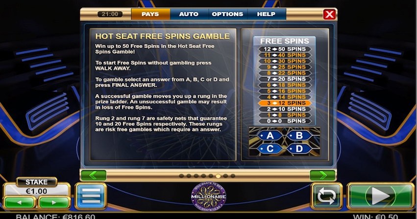 Who Wants To Be A Millionaire Slot Gamble