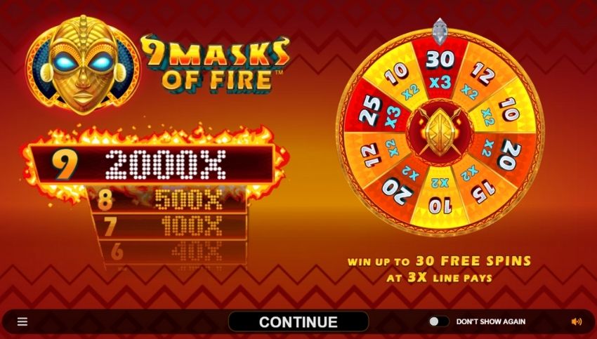 9 Masks of Fire Free Spins